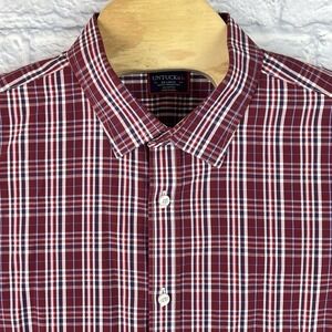 UNTUCKit Men Slim Fit Plaid Button Up‎ Red Casual Long Sleeve Dress Shirt Sz 2XL